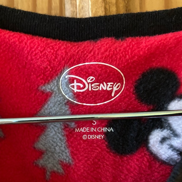 Women Mickey Minnie Mouse red Let it Snow footed one piece pajamas size S - Picture 3 of 8